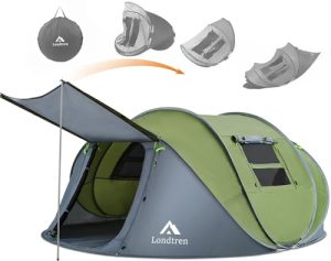 4-5 Person Easy Pop Up Tent Waterproof Automatic Setup 2 Doors-Instant Family Tents for Camping Hiking & Traveling