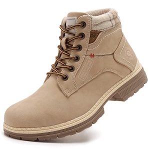 ANJOUFEMME Womens Hiking Snow Winter Boots - Outdoor Waterproof Lightweight Ankle Boots for Women Work Backpacking Boots FNW110-FNW08-BEIGE-6