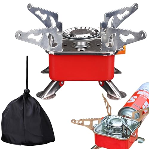 Backpacking Stove, 6800w Outdoor Camping Cassette, Camping Stove Burner, Foldable Windproof Portable Burner, Backpacking Stove for Backpacking, Outdoor Camping Hiking Picnic, Camping Burner for Travel