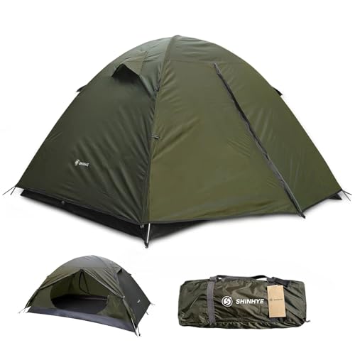 Backpacking Tent for Camping 2/3/4 Person Hiking Ultralight Tent for Waterproof Windproof Outdoor Two Doors Tents Easy Quick Setup Lightweight Tent Instant Tent (Green, 2 Person)
