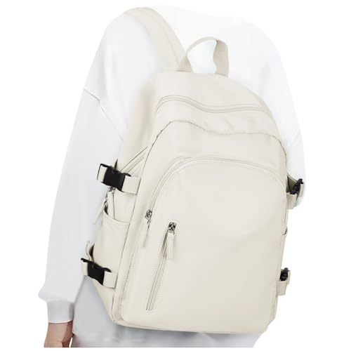 Backpacks For School Backpack For College Bookbag For Women School Bag Book Bags Waterproof Gym Backpack For Women Small Simple Backpack Men Beige