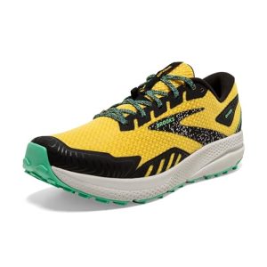 Brooks Men’s Divide 4 Trail Running Shoe - Lemon Chrome/Black/Spring Bud - 11 Medium