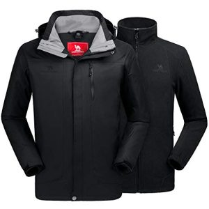 CAMEL CROWN Men’s Ski Jacket 3 in 1 Waterproof Winter Jacket Snow Jacket Windproof Hooded with Inner Warm Fleece Coat