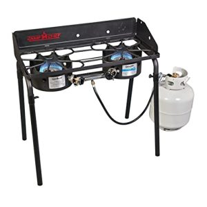 Camp Chef Explorer Two-Burner Stove - Portable Camping Cooking Stove for Outdoor Cooking - 448 Sq In Cooking Area - 14"
