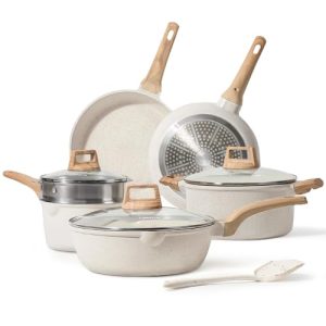 CAROTE Nonstick White Granite Cookware Set: Elevate Your Cooking Experience