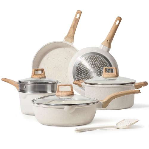 CAROTE Nonstick White Granite Cookware Set: Elevate Your Cooking Experience
