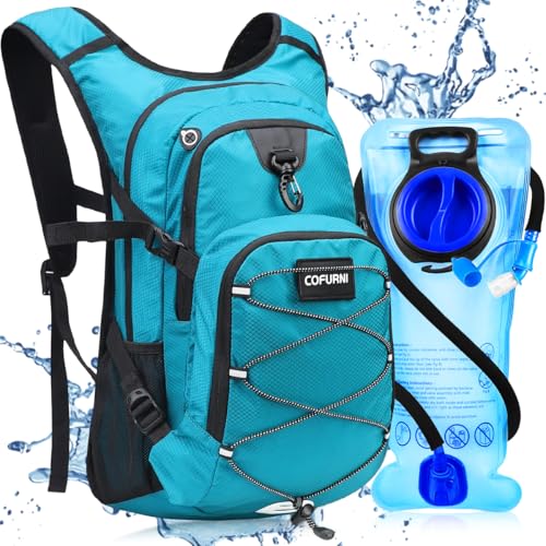 Cofurni Hydration Backpack 20L with Water Bladder 2L, Large Storage Hiking Daypack for Men Women, Lightweight Insulation Water Backpack for Biking, Running, Skiing, Trekking, Camping
