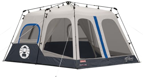 Coleman Camping Tent 8 Person Cabin Tent with Instant Setup, Blue