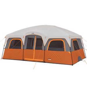 CORE 12 Person Tent | Large Multi Room Camping Tent for Outdoor Family Camping | Portable Cabin Stand Up Tent with Storage Pockets for Camping Accessories, 16ft x 11ft