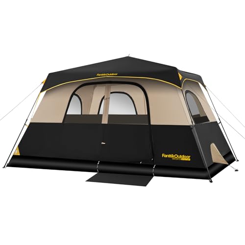 FanttikOutdoor Zeta C8 Pro Camping Tent 8 Person Instant Cabin Tent Setup in 60 Seconds with Rainfly & Windproof Portable Tent with Carry Bag for Family Camping & Hiking, Upgraded Ventilation