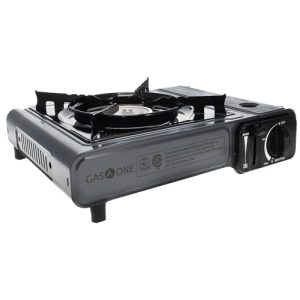 Gas One Portable Butane Camping Stove with Case: Automatic Ignition, Precise Heat Control - Camping & Tailgating and Outdoor Cooking