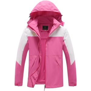 GIISAM light Rain Jacket Women, Waterproof Packable 90s Windbreaker Lightweight Rain Coats with Multi Pockets