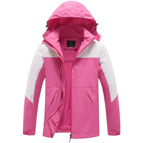 GIISAM light Rain Jacket Women, Waterproof Packable 90s Windbreaker Lightweight Rain Coats with Multi Pockets