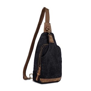 Glacier Canvas Concealed Carry Sling Bag Crossbody Backpack Purse for Men Women_Black