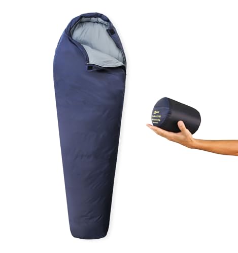Litume 1.1lbs 68°F-43°F, 700 FP+ Down Ultra Air Mummy Sleeping Bag Sleep Sack for 3-Season, Ultra-Lightweight, Compact and Portable, for Hiking Traveling Camping Backpacking (Blue)