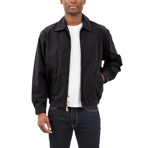 LONDON FOG Men's Auburn Zip-Front Golf Jacket (Regular & Big-Tall Sizes), Black, Large