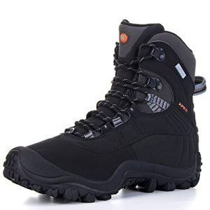Manfen Women's Hiking Snow Boots Lightweight Winter Waterproof Work Shoes, Insulated Mid High-Traction Grip