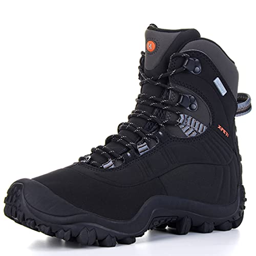 Manfen Women's Hiking Snow Boots Lightweight Winter Waterproof Work Shoes, Insulated Mid High-Traction Grip