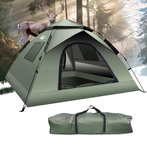 MAXDONE Instant Pop-Up Tents for Camping, 2-3 Person Camping Tent 60s Automatic Setup Dome Tent, Double-Thick Waterproof Tent Family Tent for Hiking Backpacking Camping Tent