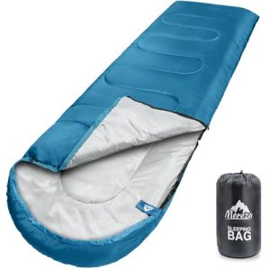 MEREZA Sleeping Bags XL for Adults Mens Large Wide Sleeping Bag for Camping & Backpacking Big and Tall Sleeping Bags for Women 4 Season Warm & Cool Weather with Compression Sack 20-32°F Blue