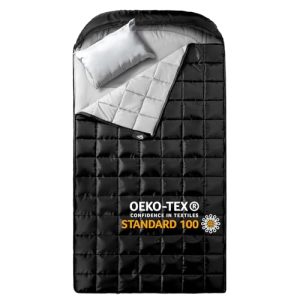 MEREZA Weighted Blanket Sleeping Bag XL XXL Extra Wide Sleeping Bags for Adults Mens Big and Tall Sleeping Bag with Pillow for Outdoor & Indoor