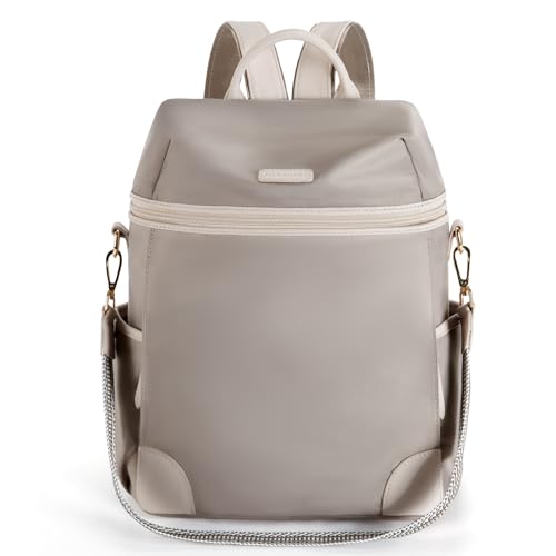 Missnine Backpack Purse for Women, Anti-theft Travel Backpack with Secured Zipper, Convertible Designer Satchel Bag, Lightweight Rucksack for Work, College, Gym, Hiking, Grey