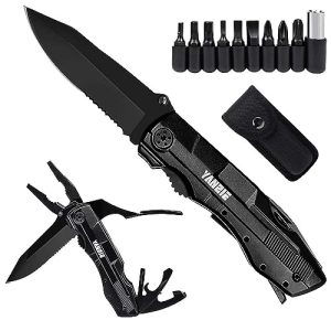 Multitool Pocket Knife with Switch Blades, Can Opener, Wire Cutter, Plier Screwdrivers, Fishing Knife for Camping Hunting, Chrismas/Birthday Gifts for Men/Dad/Kids
