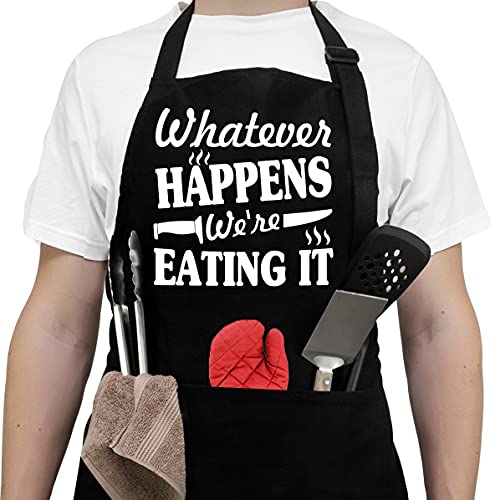 NewEleven Gifts For Men, Dad, Husband, Him - Aprons For Men With Pockets - Funny Gifts For Men, Dad, Husband, Boyfriend, Him, Brother, Uncle - Grill Cooking BBQ Kitchen Chef Apron