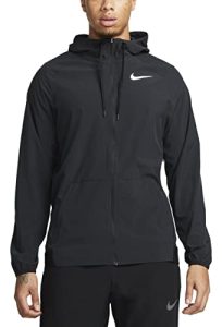 Nike Pro Dri-FIT Flex Vent Men's Full-Zip Hooded Training Jacket (as1, alpha, l, regular, regular, Black/White, Large)