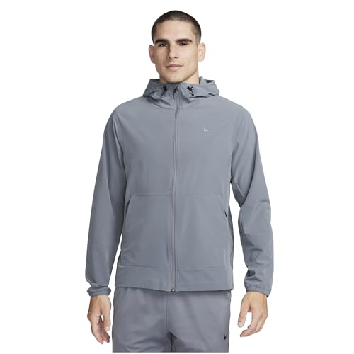 Nike Unlimited Men's Water-Repellent Hooded Versatile Jacket (US, Alpha, Large, Regular, Regular, Smoke Grey/Black/Smoke Grey)