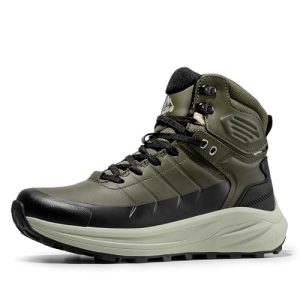 NORTIV 8 Men's Waterproof Hiking Boots Lightweight Non-Slip Outdoor Ankle Trekking Boots,Size 10.5,Army Green,SNHB241M