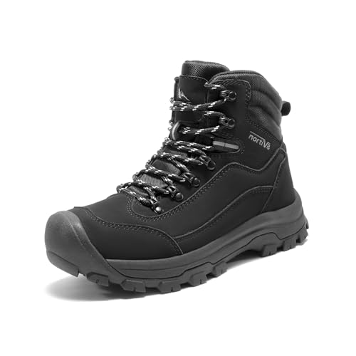 NORTIV 8 Women's Hiking Boots Waterproof Trekking Camping Trail Backpacking Boots for Outdoor,Size 8,Black,SNHB243W