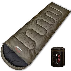 RIOYALO 0 Degree Sleeping Bags for Adults Cold Weather | Big and Tall 4 Season Winter Camping Sleeping Bag w. Compression Sack for Youth Hiking Backpacking | Portable Waterproof | XL Up to 6 ft 10 in