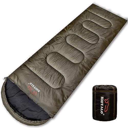 RIOYALO 0 Degree Sleeping Bags for Adults Cold Weather | Big and Tall 4 Season Winter Camping Sleeping Bag w. Compression Sack for Youth Hiking Backpacking | Portable Waterproof | XL Up to 6 ft 10 in