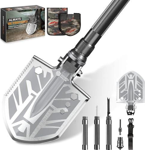 Sahara Sailor Survival Shovel，180 Degree Folding Shovel-Camping Shovels，23 in 1 Survival Gear and Equipment Tactical Camping Gear Survival Tools for Caping Hiking
