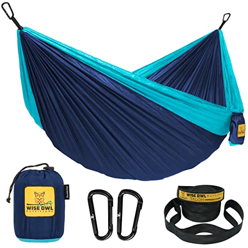 How do you set up a portable camping hammock?