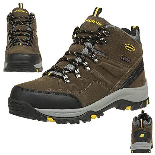 Skechers Men's Relment Pelmo Hiking Boot, Khaki, 10.5 X-Wide