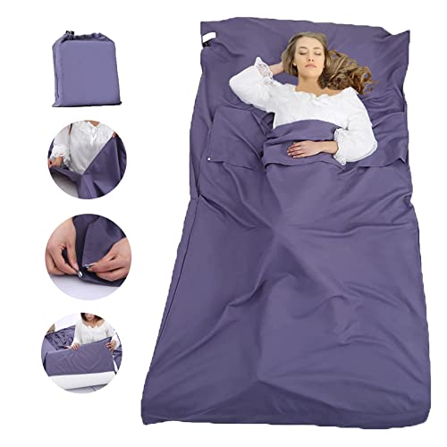 Sleeping Bag Liner Portable Travel Sleeping Sack Sheets Lightweight and Compact Camping Sheets for Adults Comfortable Liners for Traveling Hotel Camping Picnic Hostels Backpacking