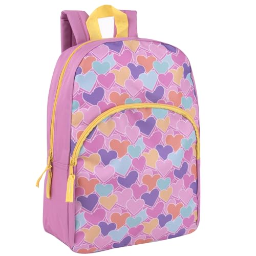Trail maker 15 Inch Kids Backpacks for Preschool, Kindergarten, Elementary School Boys and Girls with Padded Straps (Sweet Candy Hearts)