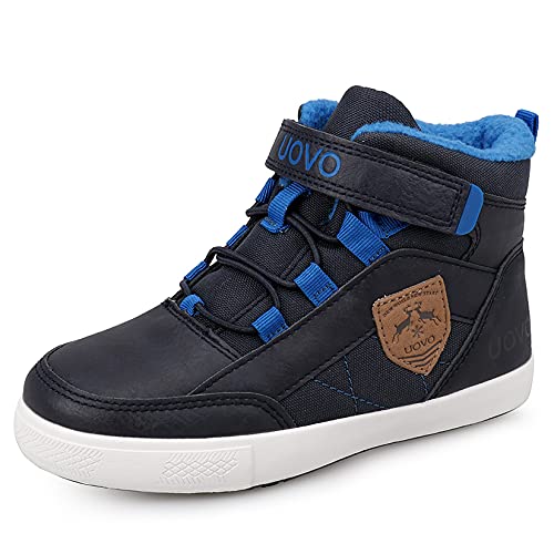 UOVO Boys Winter Boots Boys Hiking Boots Shoes Waterproof Boys Boots Sneakers Kids Outdoor Winter Shoes Hi Top Boys Snow Boots Slip Resistant (Little Boys/Big Boys) Navy Blue 13.5 Little Kid