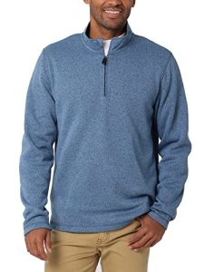 Wrangler Authentics Men's Long Sleeve Fleece Quarter-Zip, Riviera, Large