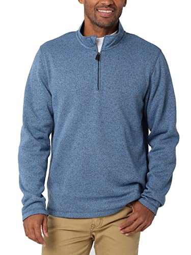 Wrangler Authentics Men's Long Sleeve Fleece Quarter-Zip, Riviera, Large