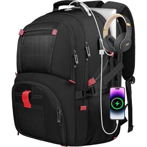 Yamdeg Extra Large Backpack, Big Capacity Backpack, Travel Laptop Backpack 50L for Women Men, College TSA Business Work Nursing Computer Bag 17 Inch, Black