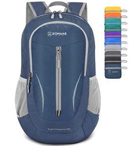 ZOMAKE Ultra Lightweight Packable Backpack 25L - Foldable Hiking Backpacks Water Resistant Small Folding Daypack for Travel(Navy Blue)