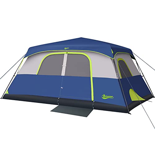 BEYONDHOME Tent, 8 Person 60 Sec Setup Family Camping Tent, Waterproof & Windproof Tent with Top Rainfly, Upgraded Ventilation System, Instant Cabin Tent for Camp Backpacking Hiking Outdoor, Navy
