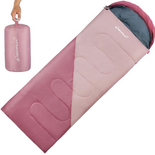 Clostnature Sleeping Bag for Adults and Kids - Lightweight Camping Sleeping Bag for Girls, Boys, Youths, Ultralight Backpacking Sleeping Bag for Cold Weather - Compression Sack Included(Right Zipper)