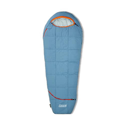 Coleman Big Bay Mummy Sleeping Bag, Cool-Weather 0°F/20°F/40°F Camping Sleeping Bag for Adults with Foot Ventilation and Compression Stuff Sack, Big & Tall