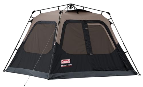 Coleman Cabin Tent with 1-Minute Setup, 4/6/8/10 Person Instant Tent with Weatherproof Floor, Pre-Attached Poles, Air Vent, & Carry Bag