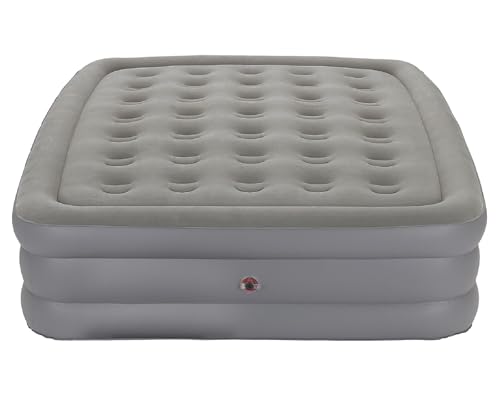 Coleman GuestRest 18" Plush Top Double High Air Mattress Airbed with Integrated Storage System and Carry Bag, Pump Not Included, Queen