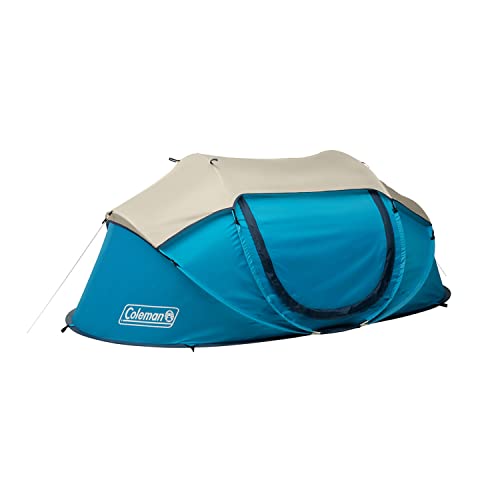 Coleman Pop-Up Camping Tent with Instant Setup, 2/4 Person Tent Sets Up in 10 Seconds with Pre-Assembled Poles, Adjustable Rainfly, & Taped Floor Seams